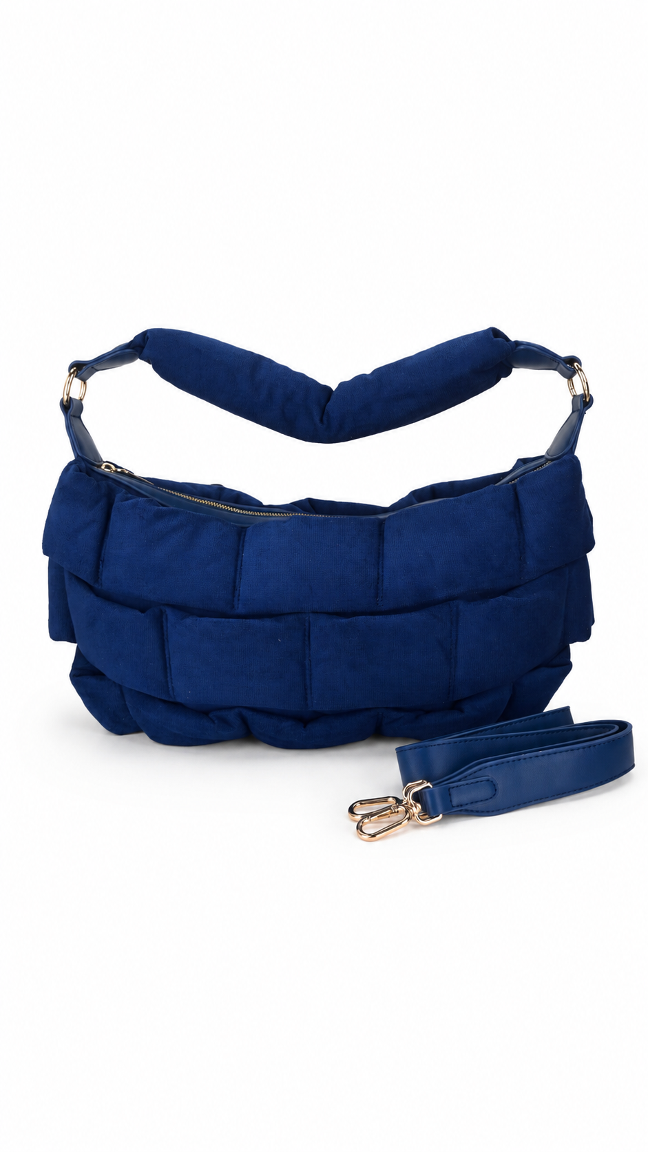 Borsa imbottita effetto camoscio