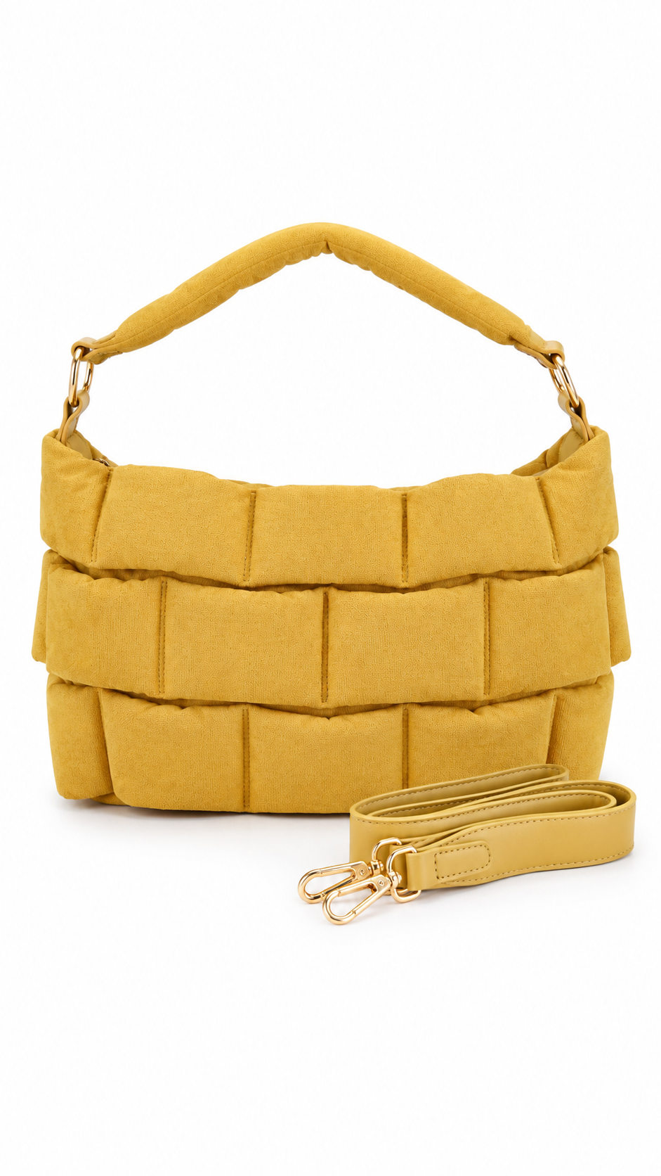 Borsa imbottita effetto camoscio