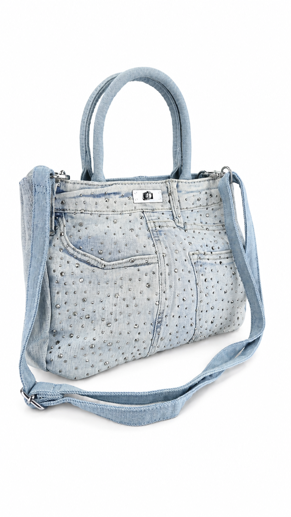 Borsa in denim azzurro