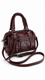 Borsa bauletto effetto pelle con doppi manici