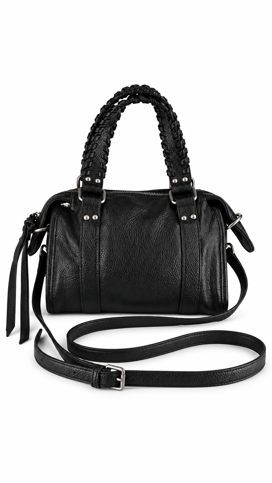 Borsa bauletto effetto pelle con doppi manici