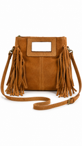 Borsa piccola con frange e manico rettangolare