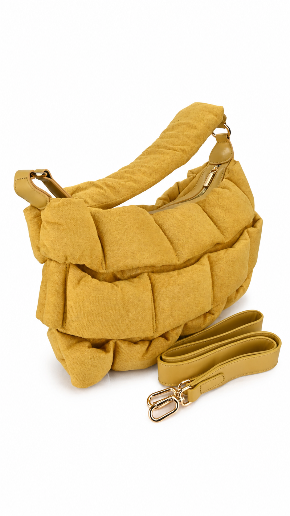 Borsa imbottita effetto camoscio