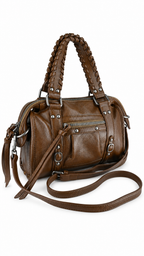 Borsa bauletto effetto pelle con doppi manici