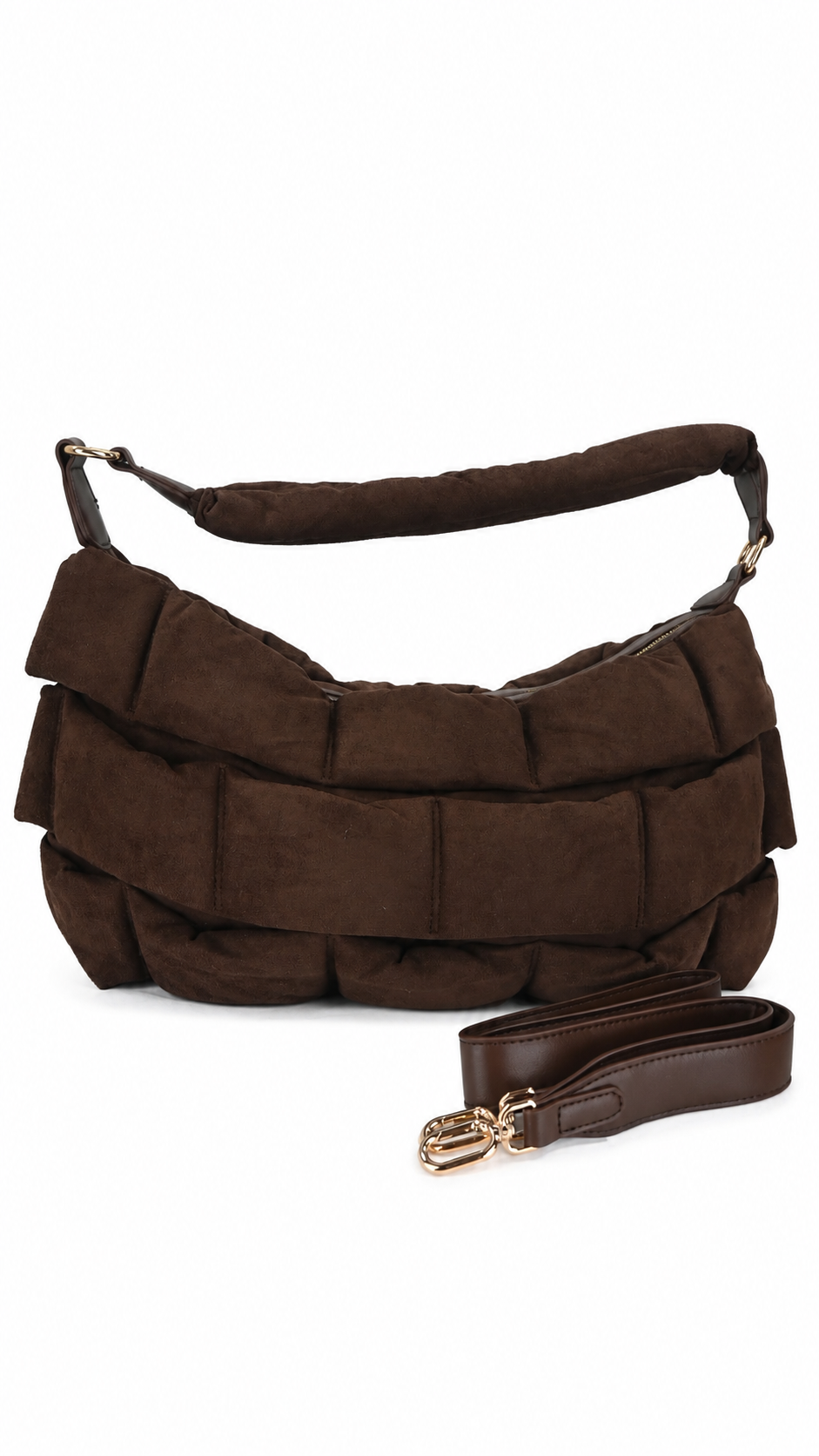 Borsa imbottita effetto camoscio
