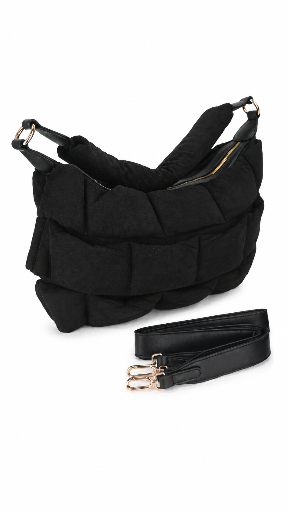 Borsa imbottita effetto camoscio