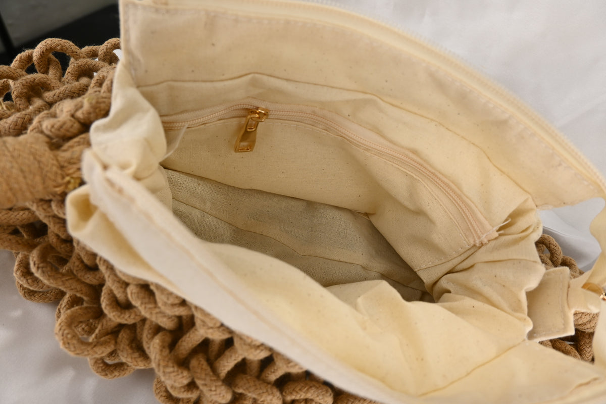 Borsa in corda crochet effetto macramè