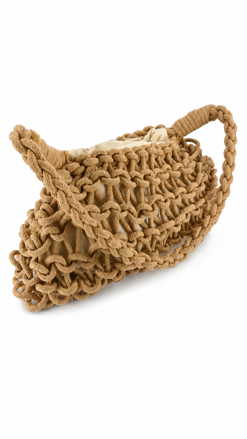 Borsa in corda crochet effetto macramè