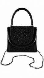 Women’s Pearl-Embellished Evening Bag with Chain Strap