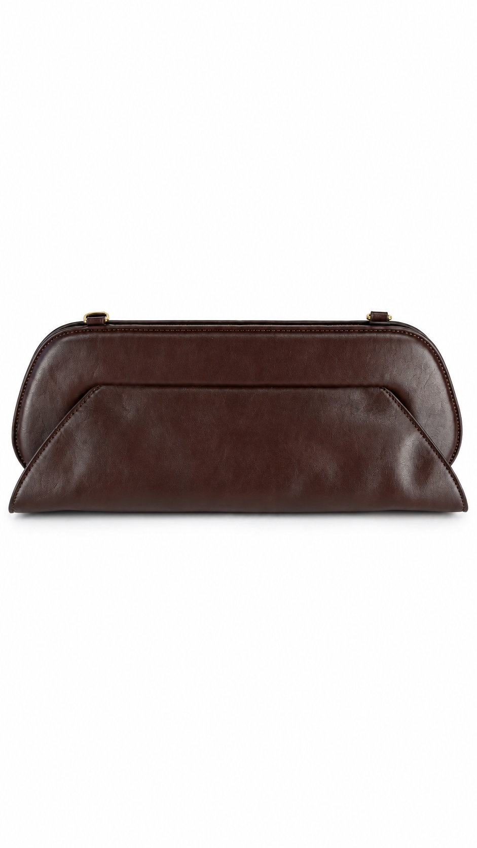 Borsa pochette effetto pelle con profilo sagomato