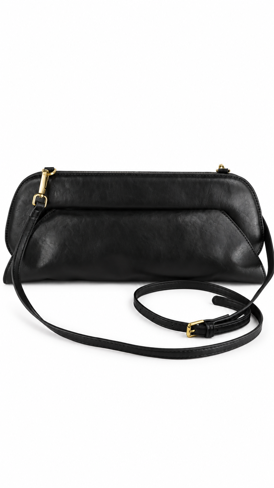 Borsa pochette effetto pelle con profilo sagomato