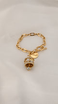 Bracciale a catena dorata con charm cupola