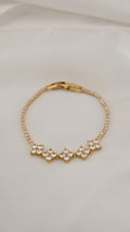 Bracciale con fiori e cristalli