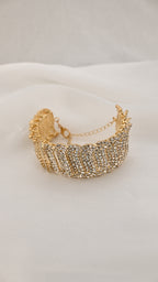 Bracciale geometrico a S con cristalli