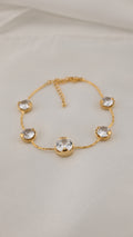 Bracciale con pietre tonde trasparenti