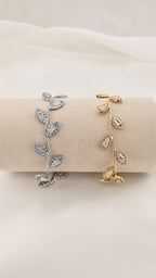 Bracciale con foglie e cristalli