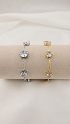 Bracciale con pietre tonde trasparenti