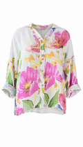 Camicia floreale in lino