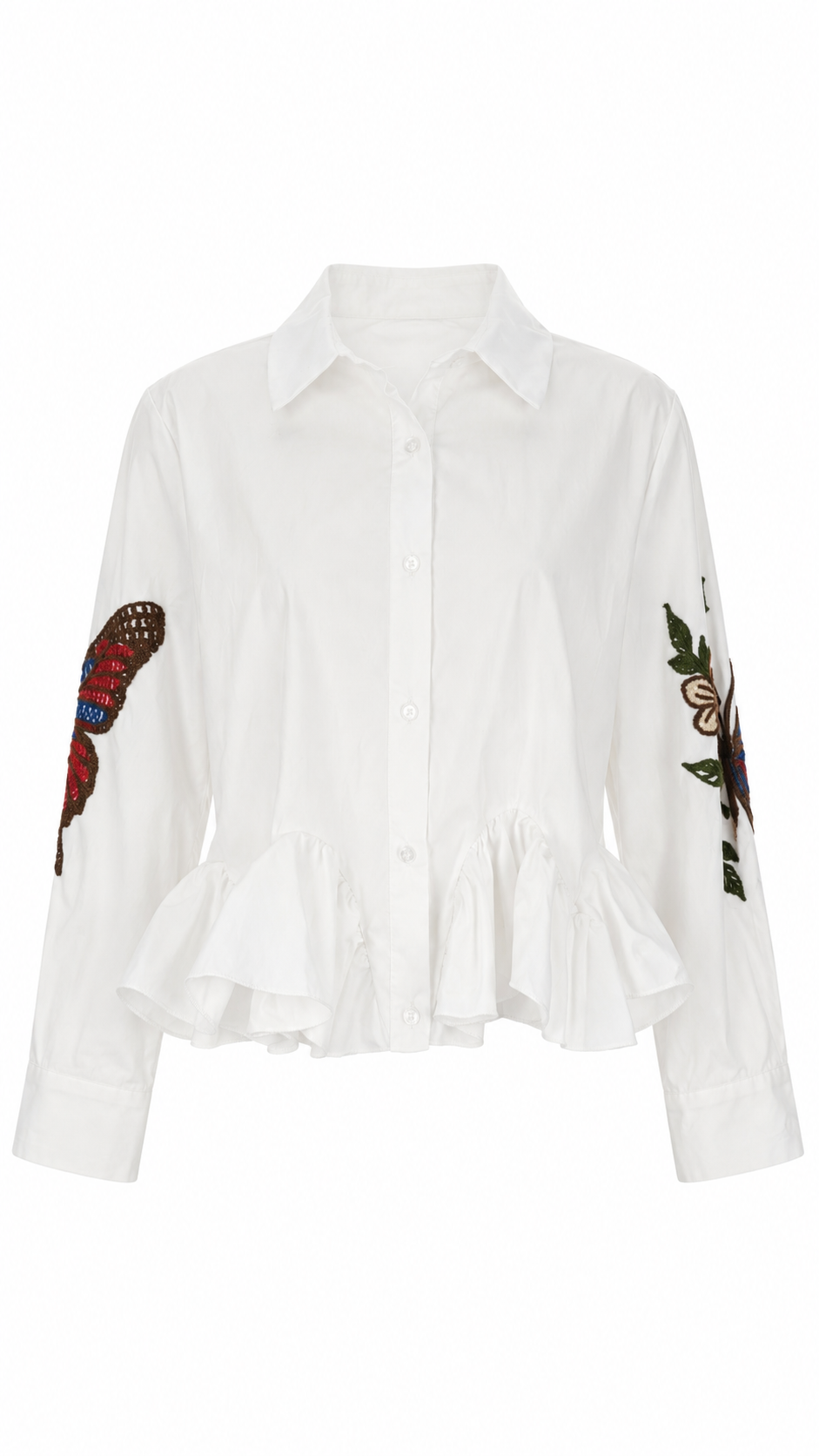 Camicia 100% cotone con ricami