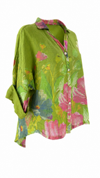 Camicia floreale in lino
