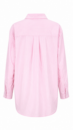 Camicia in cotone a righe con cuore ricamato