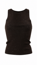 Top senza maniche con strass