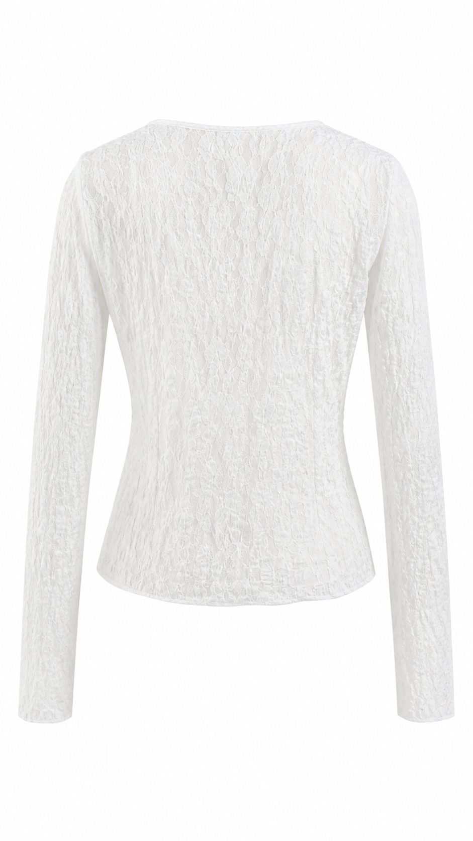 Cardigan in pizzo e volant
