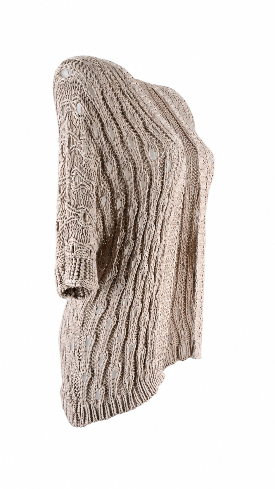 Cardigan traforato in maglia