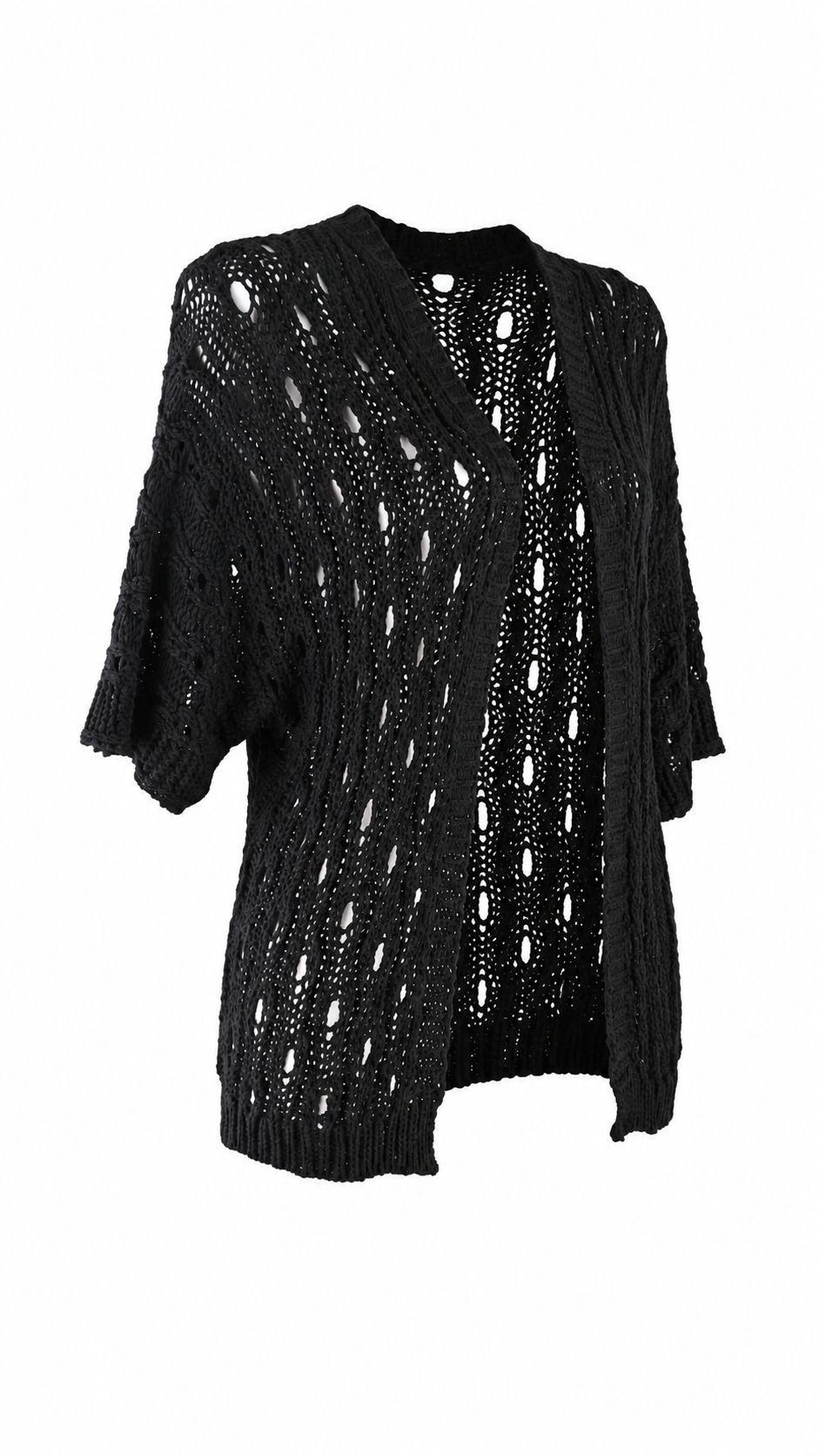 Cardigan traforato in maglia