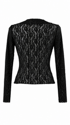 Cardigan in pizzo e volant