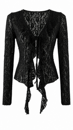 Cardigan in pizzo e volant