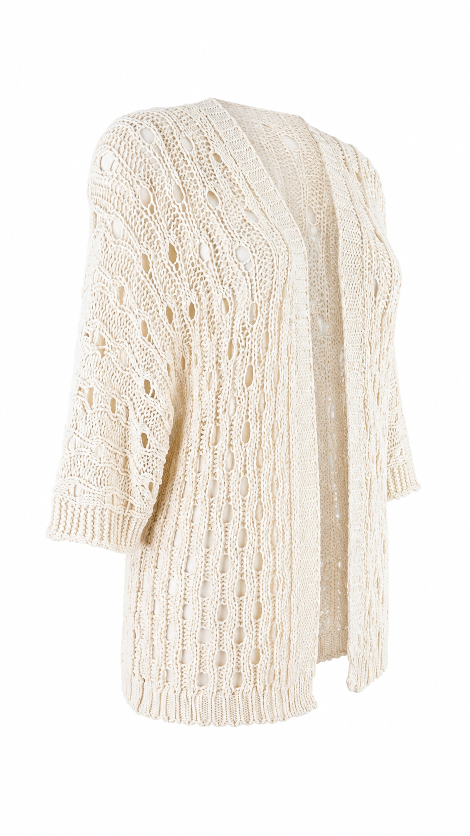 Cardigan traforato in maglia