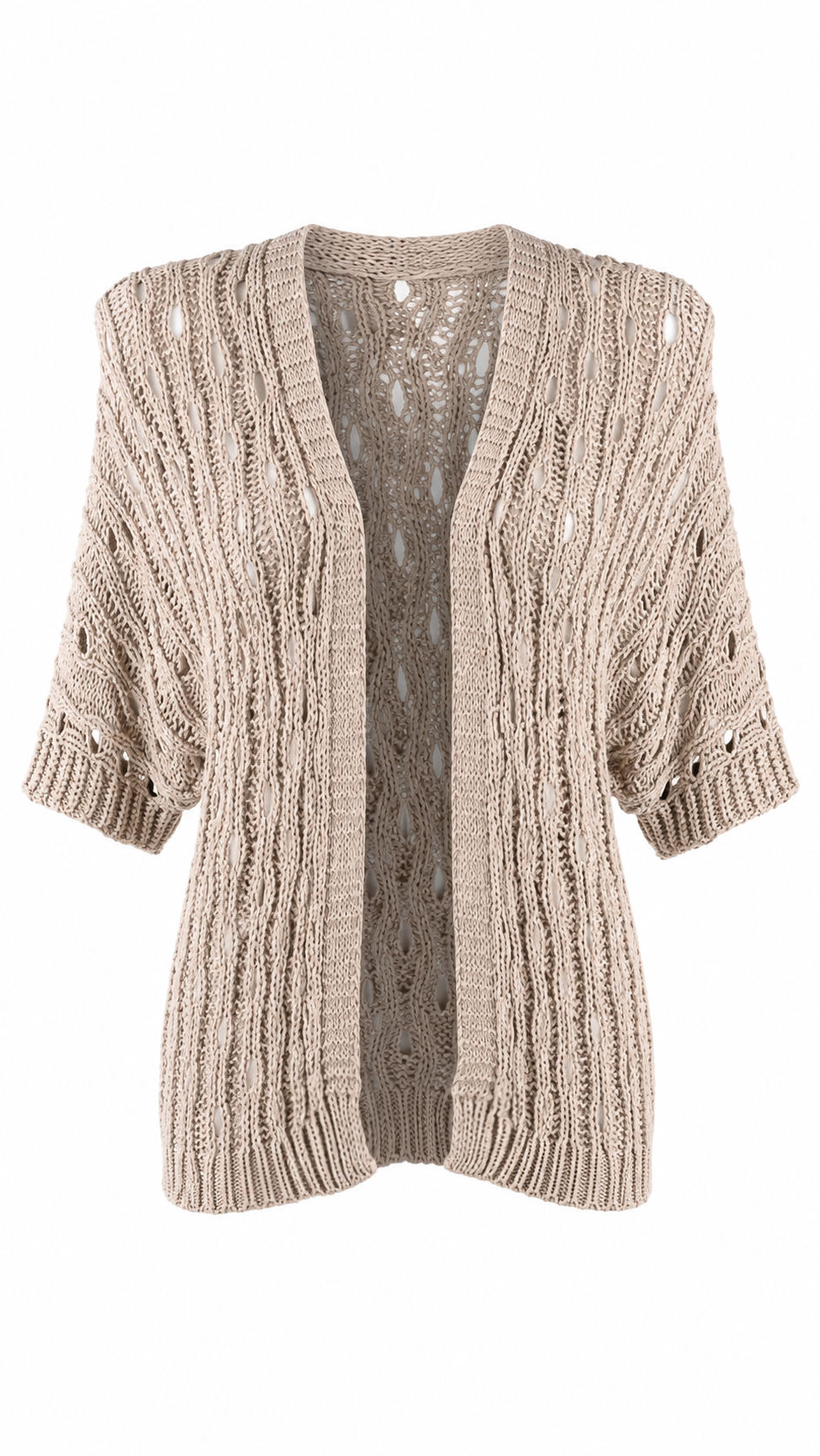 Cardigan traforato in maglia