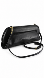 Borsa pochette effetto pelle con profilo sagomato