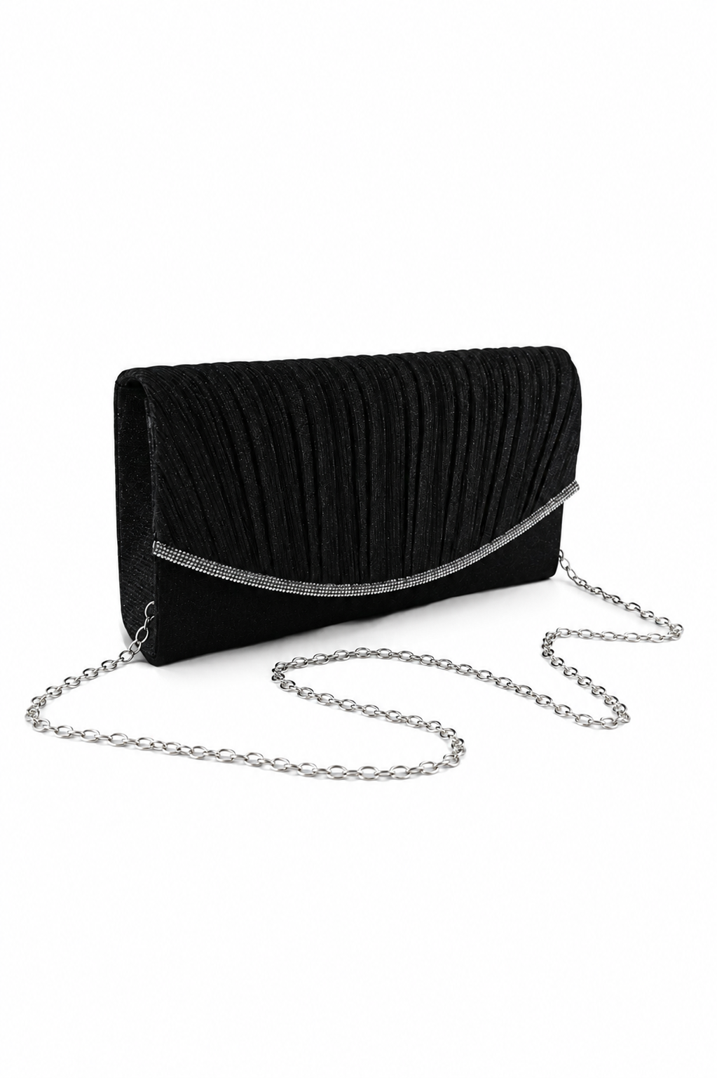 Pochette elegante plissettata lurex
