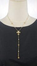 Collana con pendente verticale e croce decorata