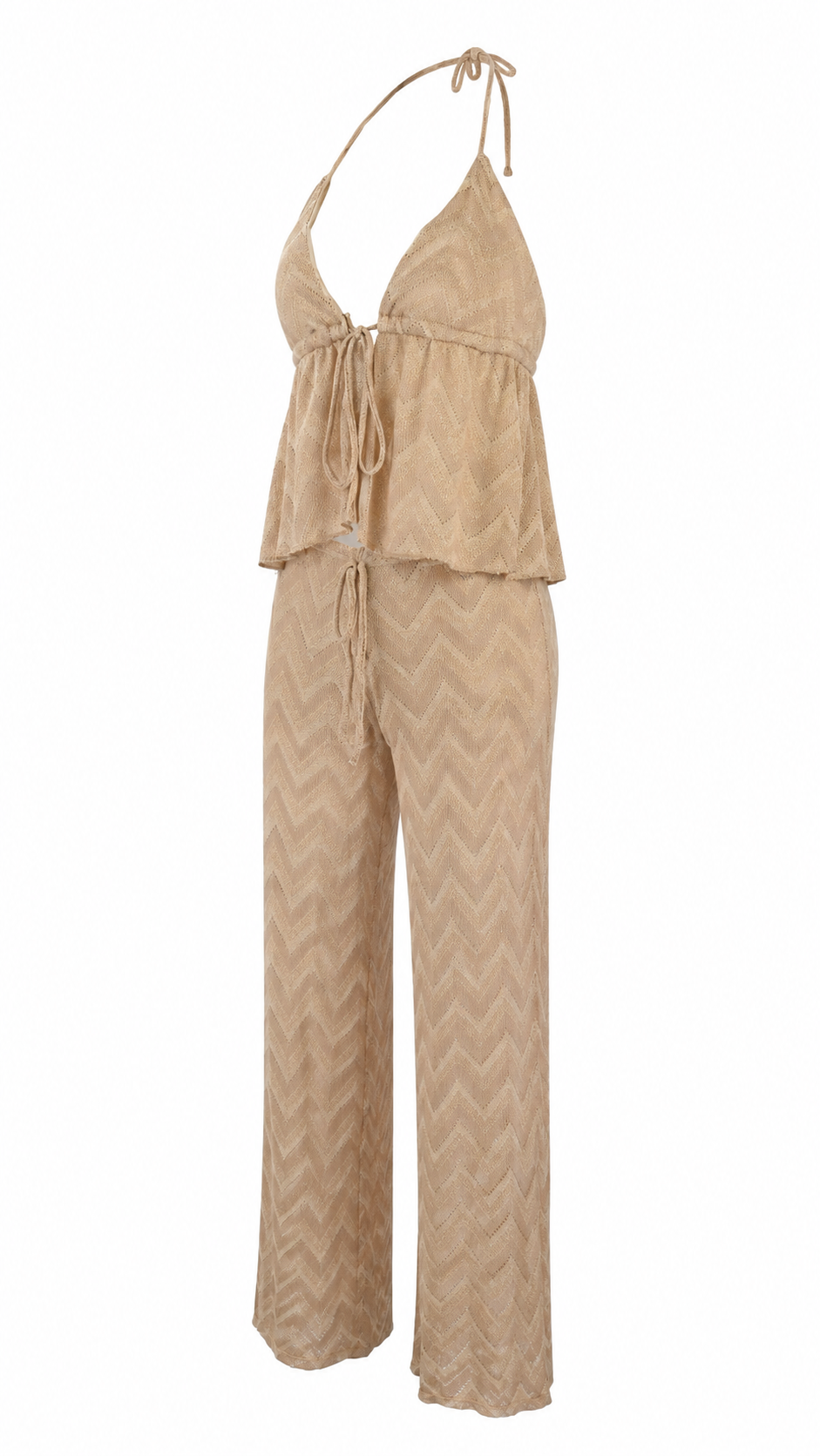 Top halter semitrasparente