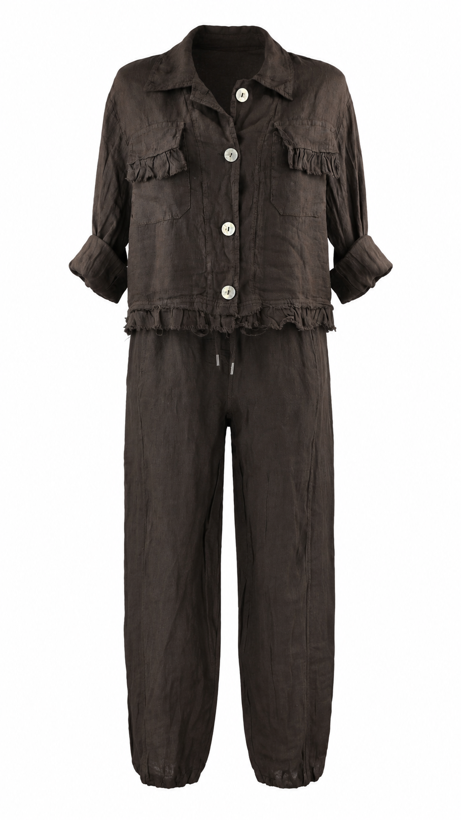 Pantalone a sigaretta in lino