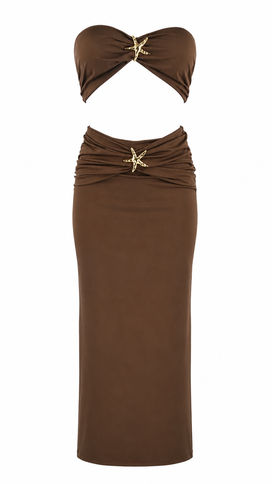 Strapless short dress with tiered skirt