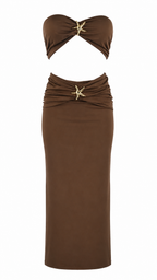 Strapless short dress with tiered skirt