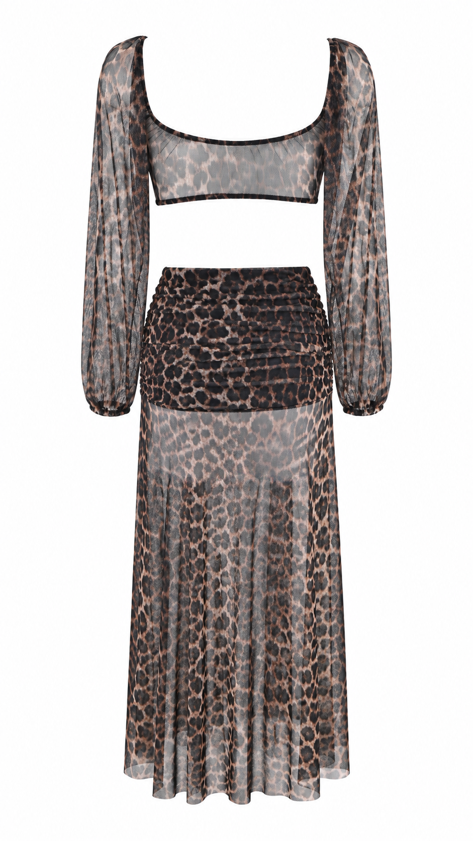 Completo animalier leopardato due pezzi