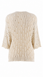 Cardigan traforato in maglia