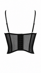 Top a corsetto con pizzo e mesh