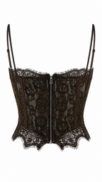 Top a corsetto con pizzo floreale