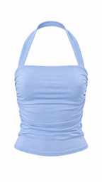 Crop top con retro collo