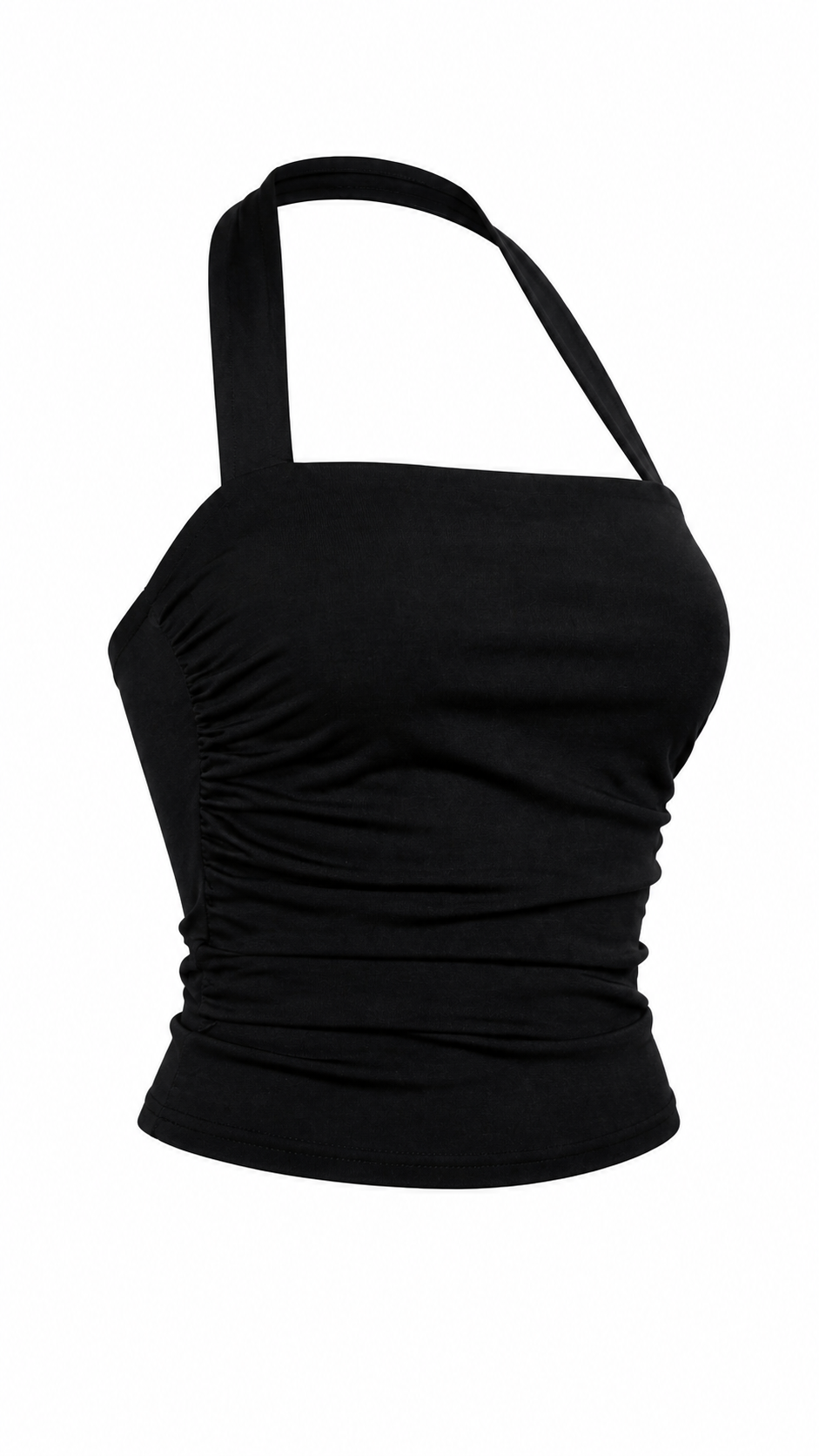 Crop top con retro collo