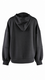 Felpa con cappuccio, zip e coulisse bicolore