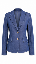 Blazer blu denim sartoriale monopetto