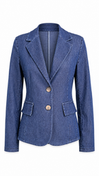 Blazer blu denim sartoriale monopetto