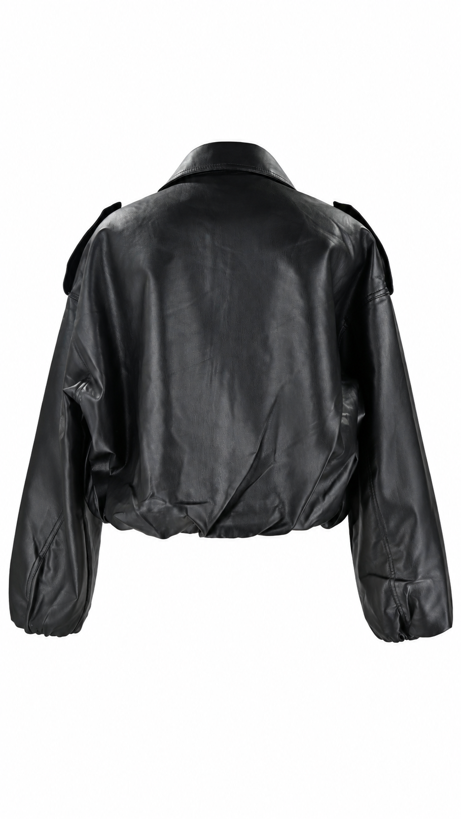 Giacca bomber nera in ecopelle